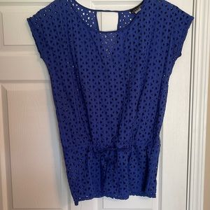Jordan Taylor Navy Blue Eyelet Style Swimsuit Cover Up